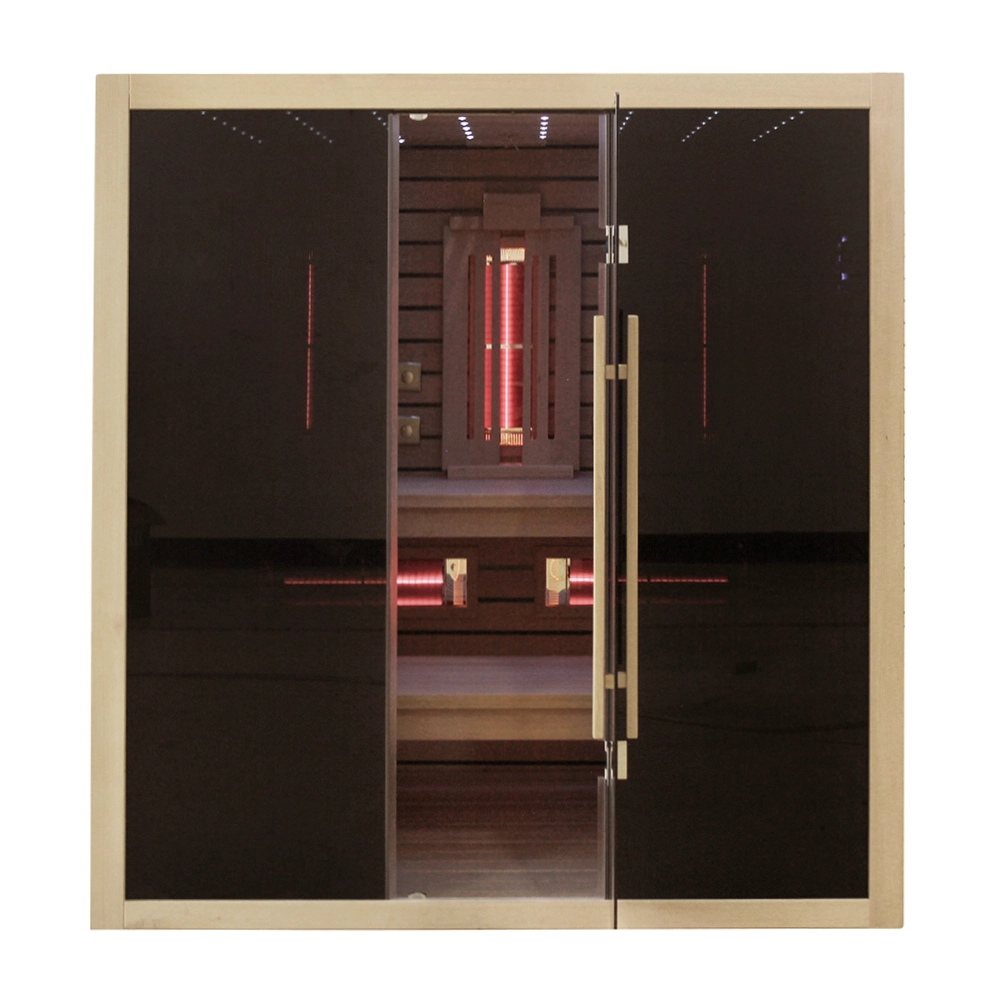 Combined sauna JJSPA JCP200 with black glass and open door.
