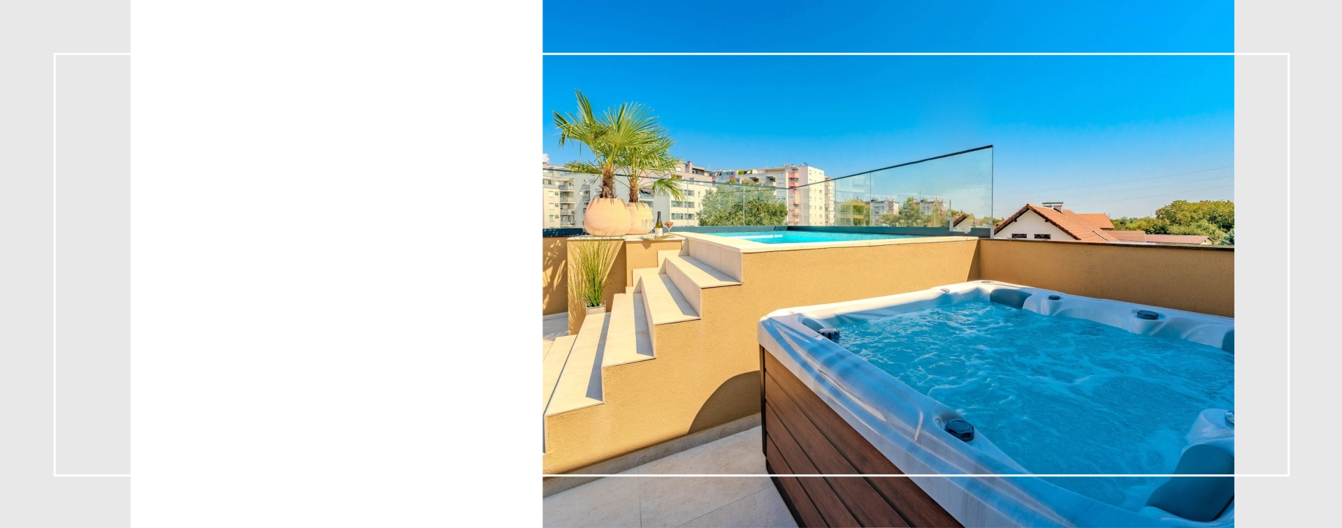 JJSPA hot tub on a modern terrace.